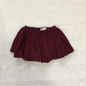 Little People Rocx dk red, black herringbone gathered skirt, attached bloomers